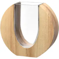 Leonardo Dekovase "Vase LEGNO", braun, B:20,5cm H:19cm T:7cm, Glas, Vasen, Dekovase