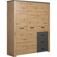 Trendteam Follow SZ:Ko.+Fr.Artisan Eiche Melamin,Abs.Matera Melamin,Kleiderschrank