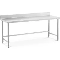 Royal Catering Edelstahl-Arbeitstisch - ECO - 200 x 70 cm - 95 kg - Aufkantung -