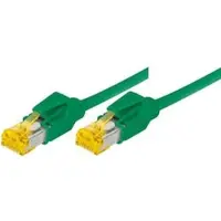 Tecline Patchkabel S/FTP, PiMF, Cat 6a, grün, 35,0 m Für 10 Gigabit/s, halogenfrei, mit Draka-Kabel und Hiro