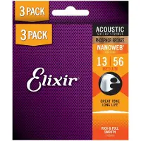 Elixir Phosphor Nanoweb Akustikschnüre 3er Pack 13-56