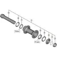 Shimano Hohlachse komplett für HB-MT400-B Frontachse 110mm Einbaubreite