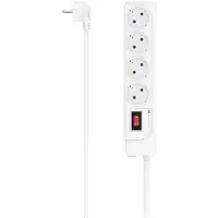 Hama 00223165, 1,5 m, Drinnen, Abgewinkelt, Kunststoff, Weiß, 4 AC-Ausgänge
