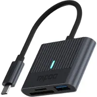 Rapoo USB-C Kartenleser, grau