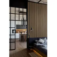 Grosfillex Wandpaneel Kunststoff LINIO 260 x 37,5 cm 8 mm Light Oak 3 Stück GLO780501075