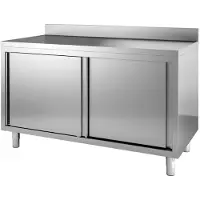 CombiSteel Arbeitsschrank mit 2 Türen Aufkantung aus Edelstahl 2000x700x850mm