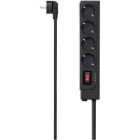 Hama 00223166, 1,5 m, Drinnen, Abgewinkelt, Kunststoff, Schwarz, 4 AC-Ausgänge