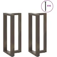 vidaXL Bartischbeine T-Form 2 Stk. Naturstahl 40x35x(90-91) cm Stahl