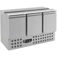 CombiSteel Gastro Kühltisch Kühltheke Saladette 3x1/1&4x1/1 GN, 3 Türen 1370x700x870mm
