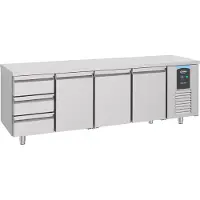 CombiSteel Gastro Edelstahl Kühltisch Kühltheke -2/+8°C 3 Türen 3 Schubladen 1/1GN