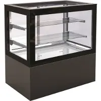 CombiSteel Kühlvitrine KUMIRO | 2x Glasschiebetür + LED | 600 Liter, HxBxT 130x160x78cm | +2/+10°C | Schwarz