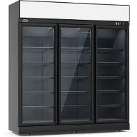 CombiSteel Kühlschrank 3 Glastüren Schwarz INS-1530R Bl (7455.2415)