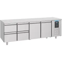 CombiSteel Gastro Edelstahl Kühltisch Kühltheke -2/+8°C 2 Türen 4 Schubladen 1/1GN