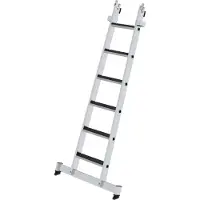 MUNK Günzburger Steigtechnik Stufen-Glasreinigerleiter Unterteil mit nivello-Traverse und clip-step R13 6 Stufen - 012011