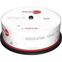 Primeon DVD+R, bedruckbar, bis 16fach, 4,7 GB/120 min, 25er-Spindel