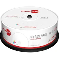 Primeon 2761319 Blu-ray BD-R DL disc 50 GB 25 stk Spindel Kan forsynes med print