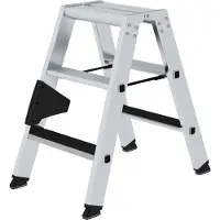 Munk Günzburger Steigtechnik Stufen-Stehleiter beidseitig begehbar mit clip-step 2x3 Stufen