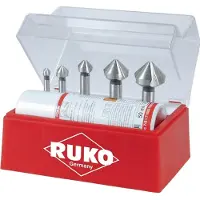 RUKO Kegelsenkersatz Din335 C 90Grad 6,3-25mm Hss-Co5 Z.3 6Tlg.Ku.-Kassette - 102142E