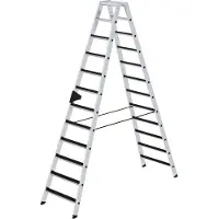 MUNK Günzburger Steigtechnik Stufen-Stehleiter beidseitig begehbar mit clip-step 2 x 12 Stufen - 041612