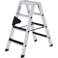 Günzburger Steigtechnik Stufen-Stehleiter beidseitig begehbar mit clip-step 2 x 4 Stufen - 041604
