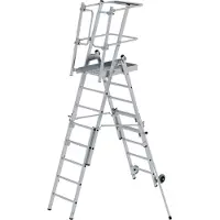 MUNK Günzburger Steigtechnik Plattformleiter FlexxStep 5 Sprossen mit Teleskopaufsatz 3 Sprossen - 052536
