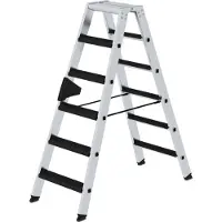 MUNK Günzburger Steigtechnik Stufen-Stehleiter beidseitig begehbar mit clip-step relax 2x6 Stufen