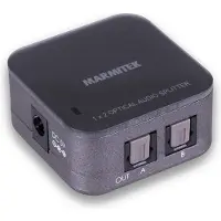 Marmitek Toslink Splitter - Split TS12 - Audio Verteiler - Optisches - 1 ein / 2 aus - 192 kHz sampling rate - Dolby Digital - DTS - SPDIF Weiche - keine Qualitätsverlust durch eingebaute Verstärker