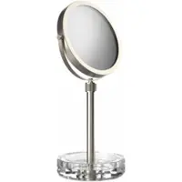 DECOR WALTHER Make-up Spiegel Kristall KSA Mit Schale Transparent Satiniert Nickel (4x + 1x Vergrößerung)