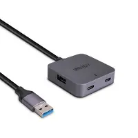 Lindy 10m USB 3.0 Hub, 4 Ports 10m Verlängerung für 2 USB Typ C und 2 USB Typ A Geräte