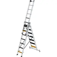 MUNK Günzburger Steigtechnik Stufen-Mehrzweckleiter 3tlg. mit nivello-Traverse und clip-step R13 3 x 7 Stufen - 033322