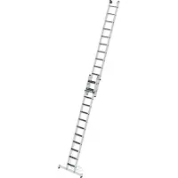 MUNK Günzburger Steigtechnik MUNK Stufen- Seilzugleiter mit Nivello-Traverse und clip-step R13 2x12 Stufen