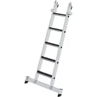 MUNK Günzburger Steigtechnik Stufen-Glasreinigerleiter Unterteil mit nivello-Traverse und clip-step R13 5 Stufen - 012017