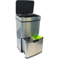 Floordirekt Mülleimer Dirk Bewegungssensor für hygienisches Öffnen 62 Liter