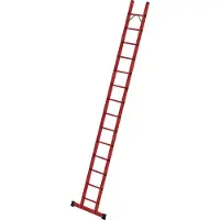 Günzburger Steigtechnik Sprossen-Anlegeleiter GFK mit Traverse 14 Sprossen - 036814
