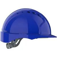 Jsp Kulta Schutzhelm EVO2, HDPE, EN 397, blau, 6-Punkt-Gurtsystem, OneTouch Gleitverschluss, Kopfumfang 53-64 cm