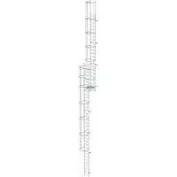 Günzburger Steigtechnik mehrzügige Steigleiter mit Rückenschutz (Bau) Aluminium blank 15,48 m - 510150