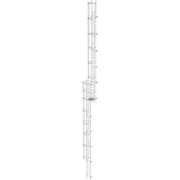 Günzburger Steigtechnik mehrzügige Steigleiter mit Rückenschutz (Bau) Aluminium blank 19,12 m - 510170