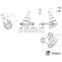 SWAG Traggelenk Vorne Links für VW Caddy V Kombi (SBB, SBJ) 33 10 9092
