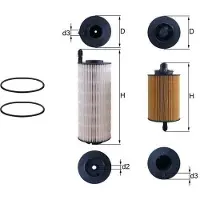 MAHLE ORIGINAL Kraftstofffilter KX 645KIT