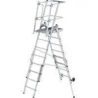 MUNK Günzburger Steigtechnik MUNK Plattformleiter FlexxStep 6 Sprossen mit Teleskopaufsatz plus 2 Sprossen