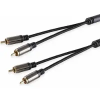 S-Conn Cinchkabel, Stereo, 1,5 m, schwarz