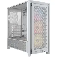 Corsair FRAME 4000D RS ARGB, Midi Tower, PC, Weiß, ATX, EATX, micro ATX, Mini-ITX, Kunststoff, Stahl, Gehärtetes Glas, Gaming