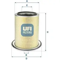 Ufi Luftfilter 27d0000 221mm für ISUZU Ford MITSUBISHI FREIGHTLINER