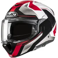 HJC F100 Bios Schwarz Grau Rot Klapphelm Größe XL