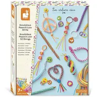 Janod kreatives Spielzeug - Scoubidou Peace & Love Bastelset für Kinder