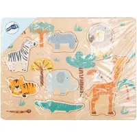 Small Foot 11701 Setzpuzzle Safari aus Holz, Sieben bunten Puzzleteilen 1 St