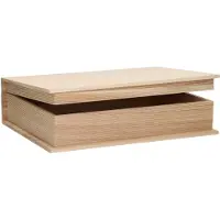 Sans marque Holzkiste Buchform - L 35,5 CM x B 25,3 CM x H 9,7 CM
