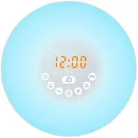WE Réveil lumineux WE 2W radio FM, lampe de chevet, simulateur de lever/coucher de