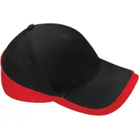 Beechfield - "Teamwear Competition" Baseball-Mütze (Schwarz/Rot)
