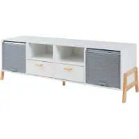 En.casa Fernsehschrank 'Kvaefjord' 160 x 40 x 52 cm Weiß/Grau